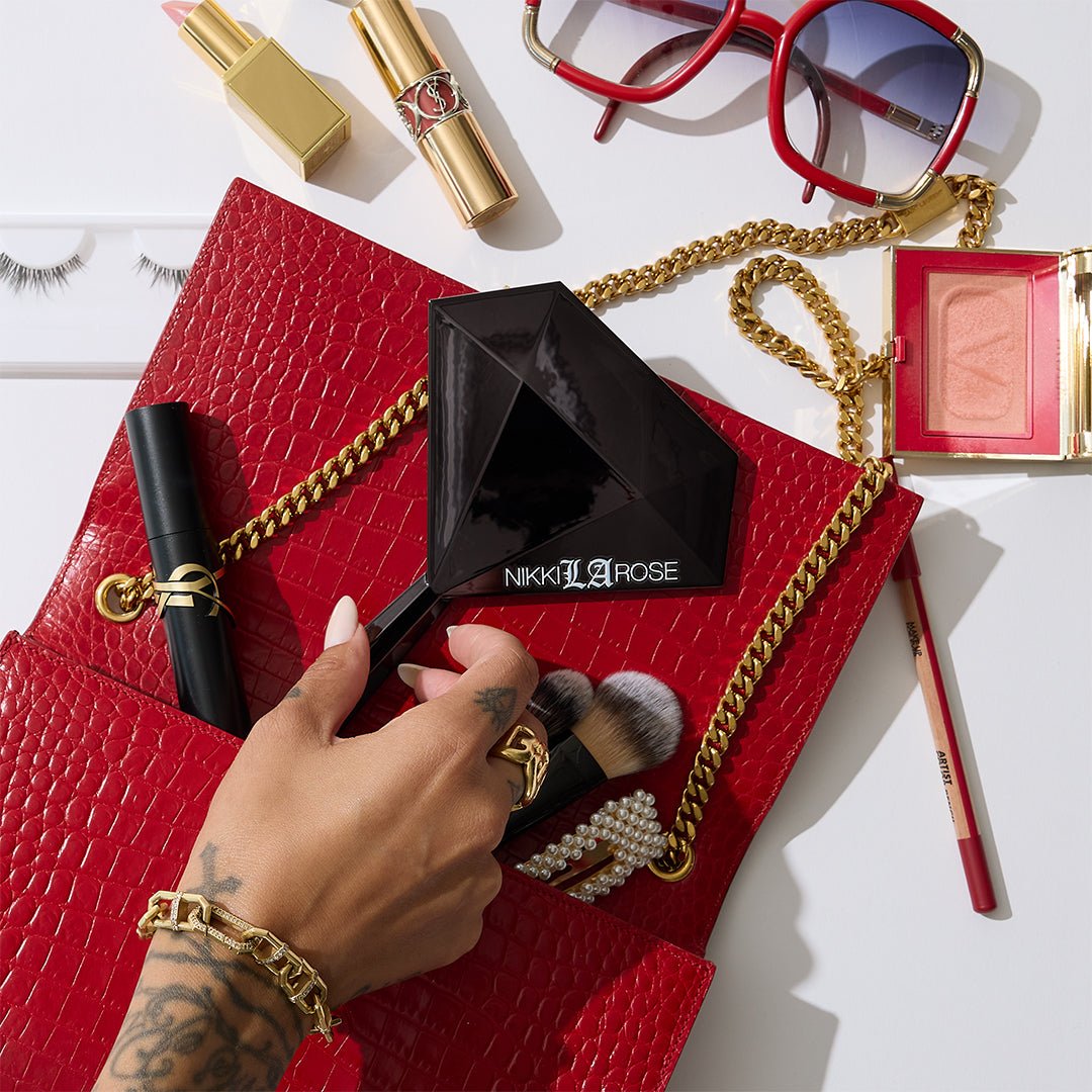 Mini Black Diamond Hand Held Mirror - Makeup By Nikki La Rose